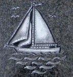 Segelschiff im Stein